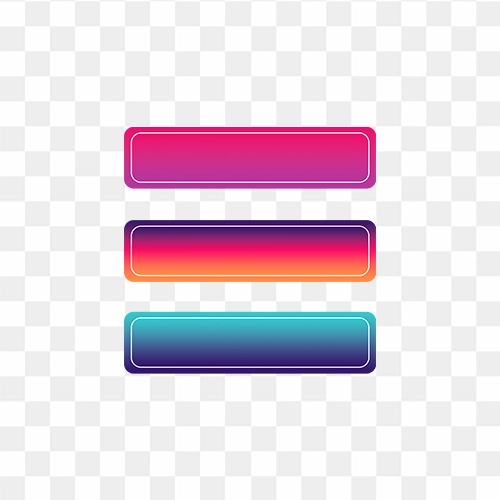 Button or text box transparent png with gradient effect